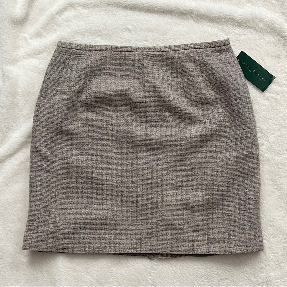 Harve Benard Wool Mini Skirt Pink Gray Size 16
